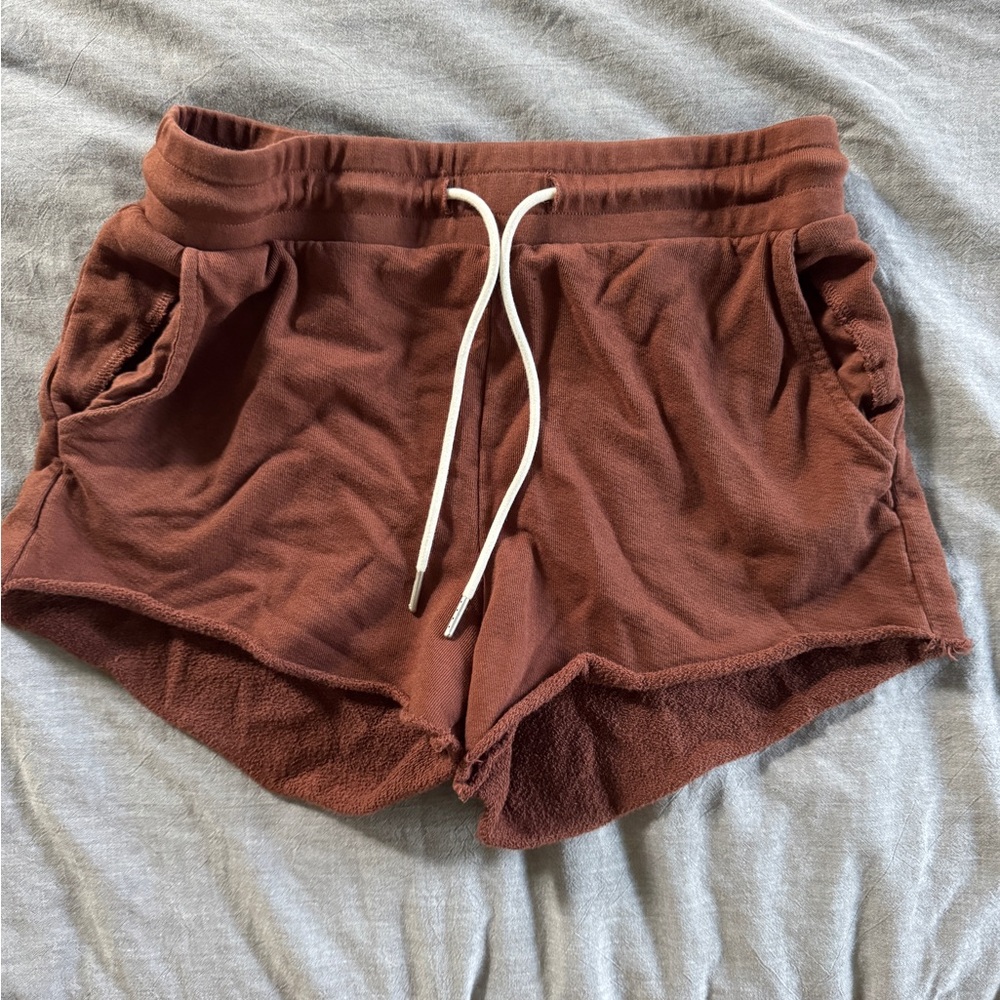 MATE The Label Organic Terry Lounge Short in brown/red small